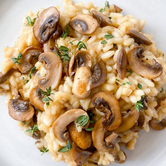 Vegan Creamy Mushroom Risotto