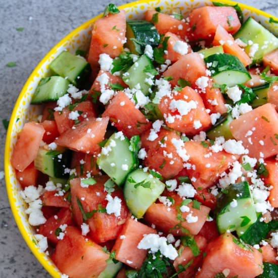 Easy Watermelon Cucumber Salad