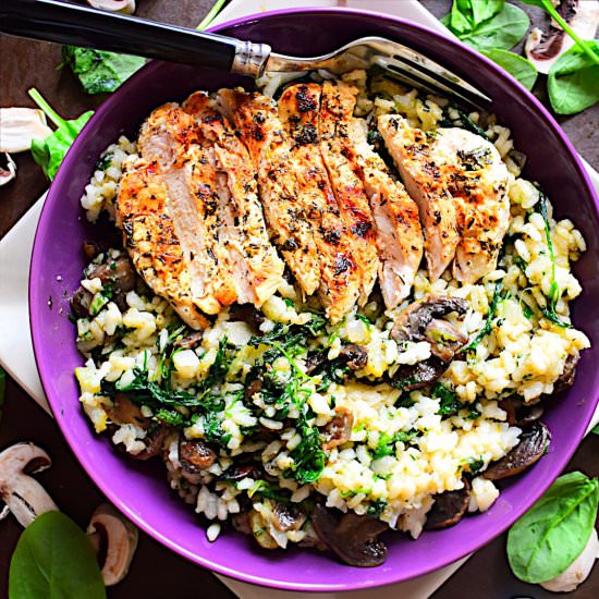 Chicken, Spinach & Mushroom Risotto