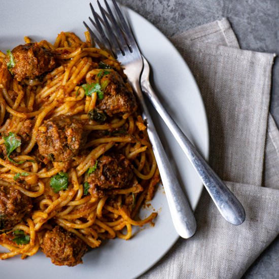 Spicy Meatballs Spaghetti