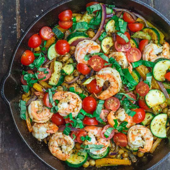 Sautéed Garlic Shrimp & Zucchini