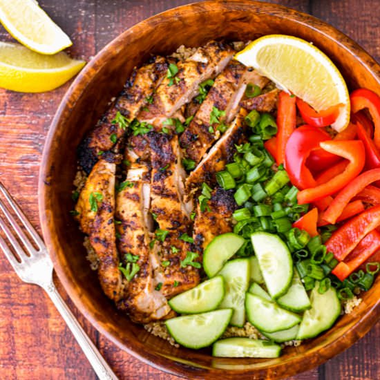 Chicken Shawarma Quinoa Bowls