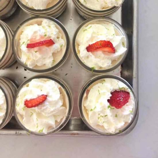 Strawberries & Cream Cheesecakes