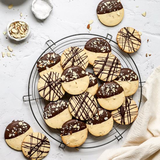 Chocolate Dipped Almond Shortbread
