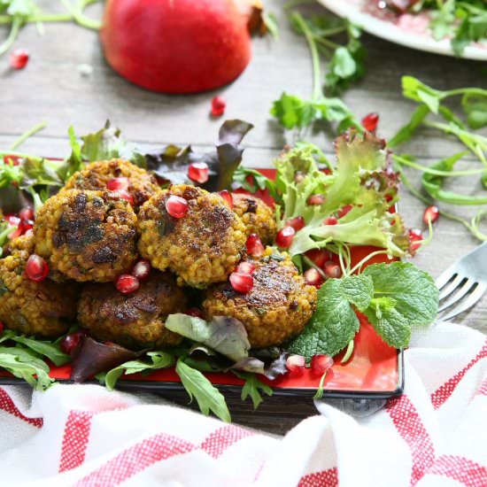 Pearl Barley Balls with Spiced Yogh