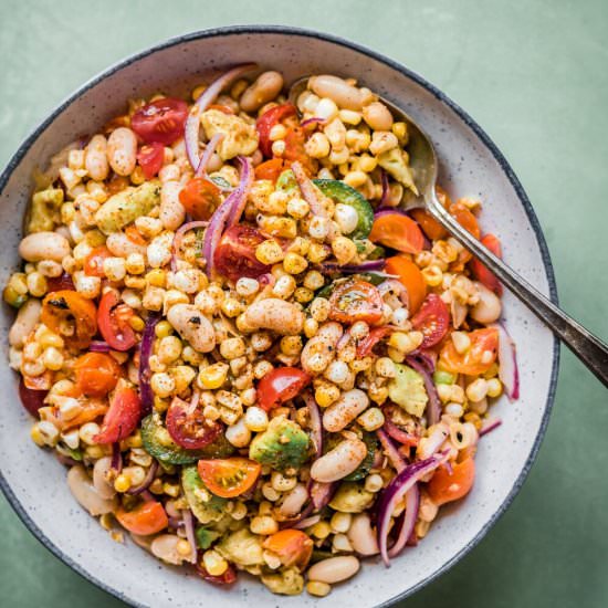 Charred Corn Salad with White Beans