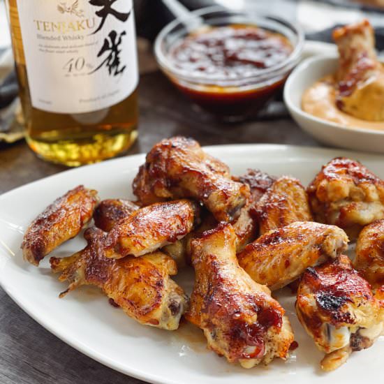 Chicken Wings with Whiskey Sauce