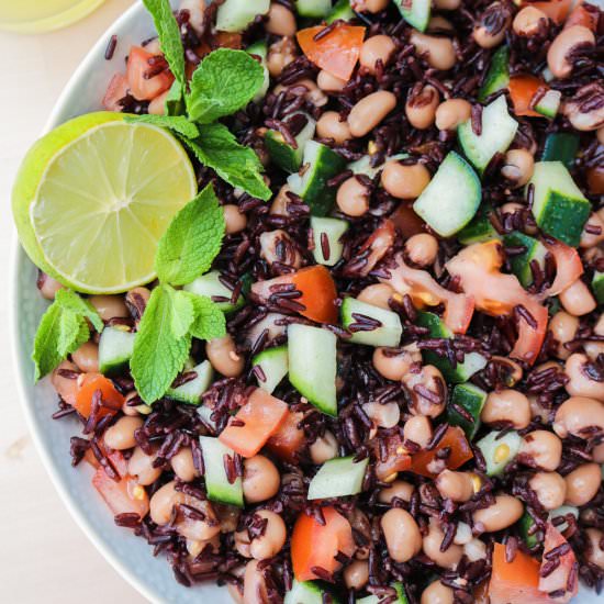 Black Eyed Beans and Rice Salad