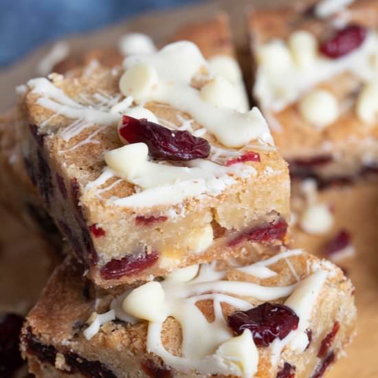 Cranberry White Chocolate Blondies
