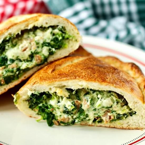 Spinach & Sausage Ricotta Calzones