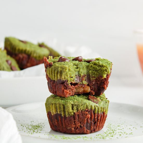 Mini Matcha Brownies
