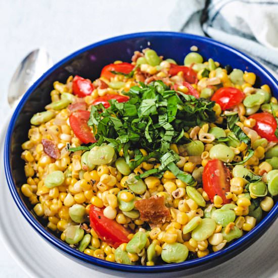 corn succotash with bacon