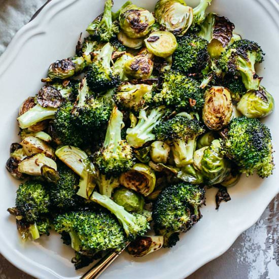 Roasted Brussels Sprouts & Broccoli