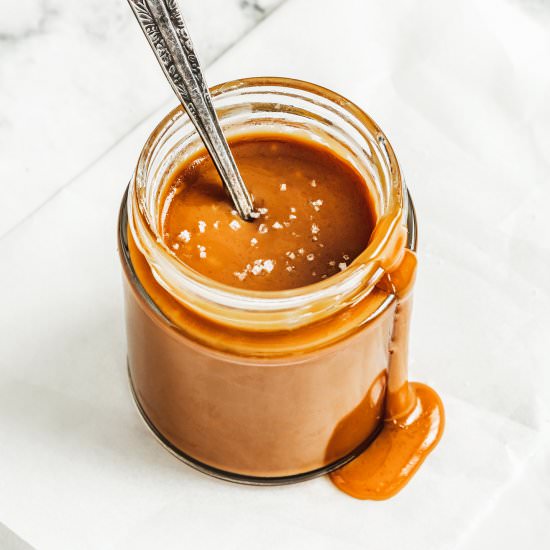 Homemade salted caramel sauce