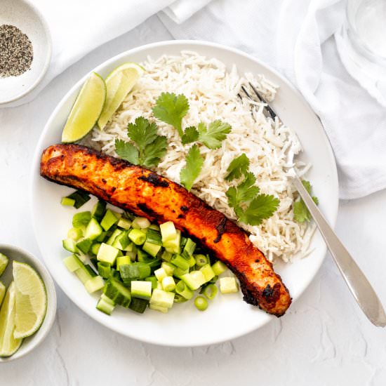 Ketchup Marinated Indian Salmon