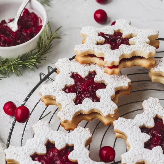 Cranberry Linzer Cookies