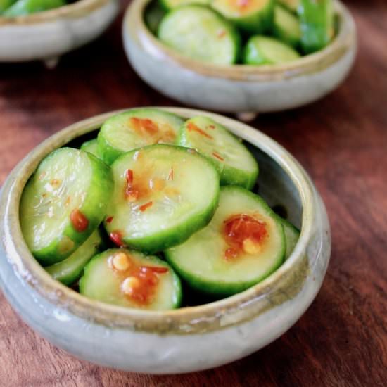 Spicy Pickled Cucumbers