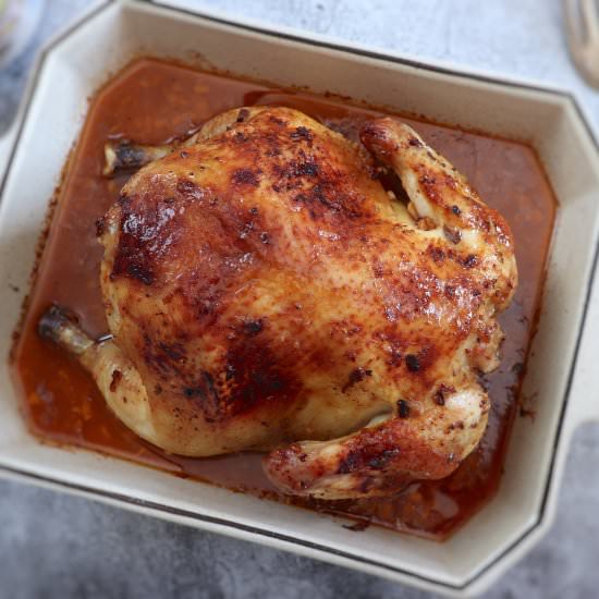 Roasted chicken with lemon honey