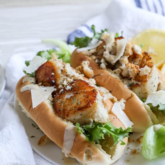 Caesar Salad Scallop Roll