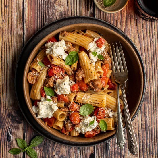 Sausage bolognese pasta