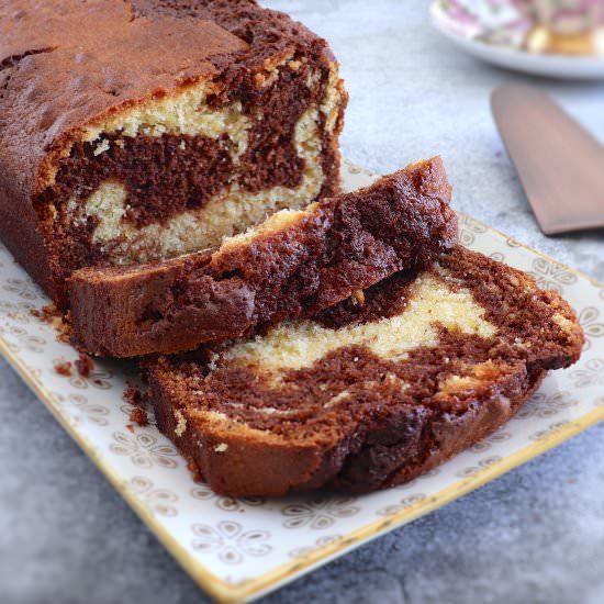 Chocolate lemon marble cake