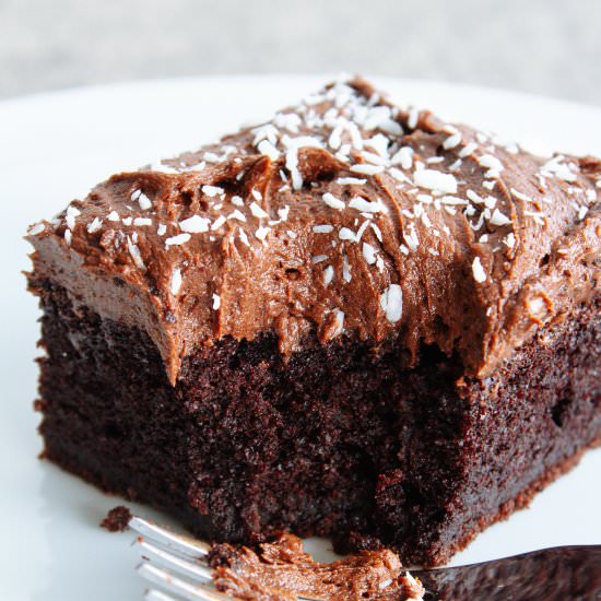 Easy Frosted Chocolate Sheet Cake