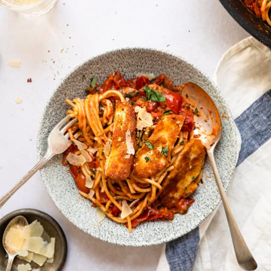Easy Halloumi Pasta