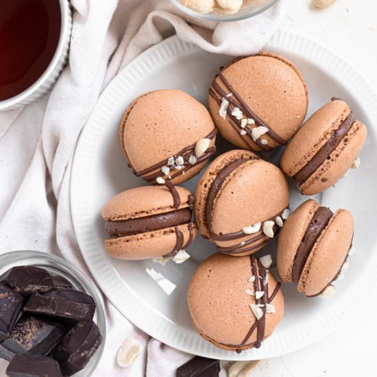 Chocolate Peanut Butter Macarons