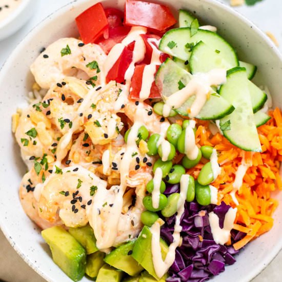 Easy Shrimp Poke Bowl