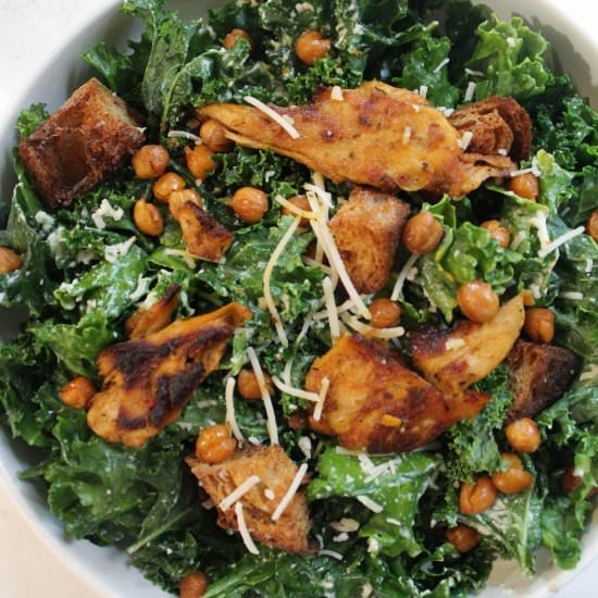 Vegan chicken Caesar Salad