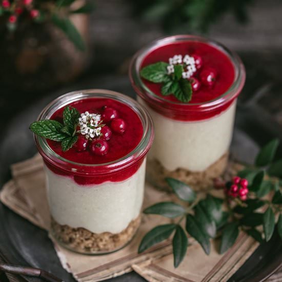 Millet Coconut Pudding with Cherry