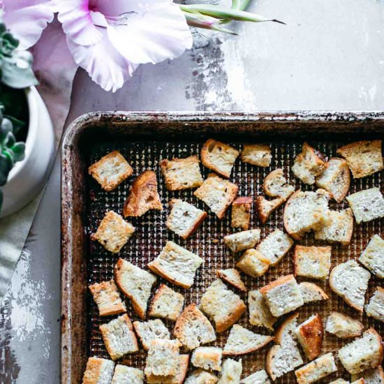 Homemade Rye Bread Croutons