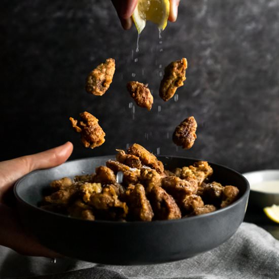 Fried Morels & Lemon Crema