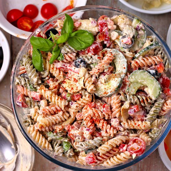 creamy vegan Italian pasta salad