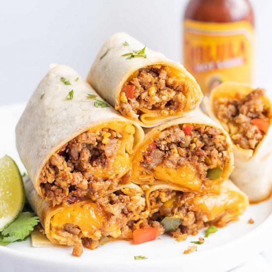 Sausage Breakfast Burritos