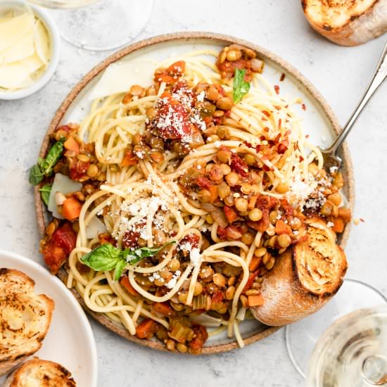 Lentil Veggie Bolognese