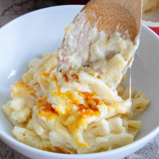 Three Cheese Creamy Pasta Bake