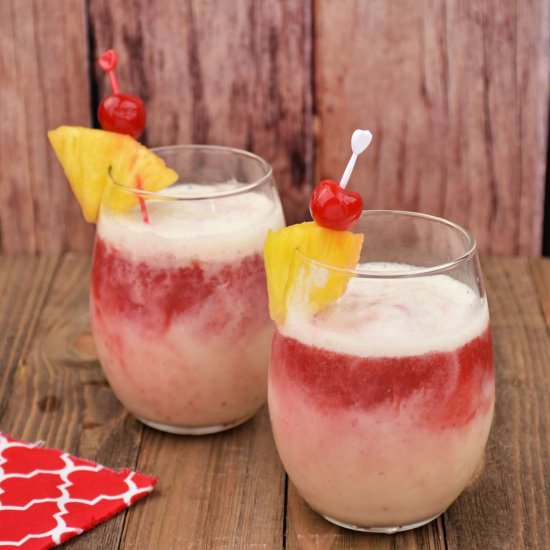 Easy Hawaiian Lava Flow Cocktail