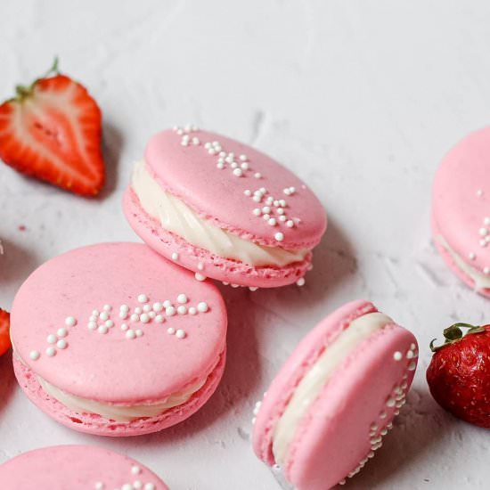 Strawberry Macarons