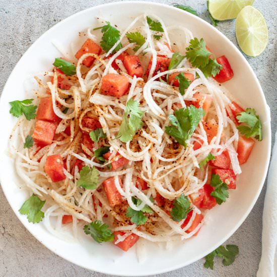 Jicama “Noodle” & Watermelon Salad