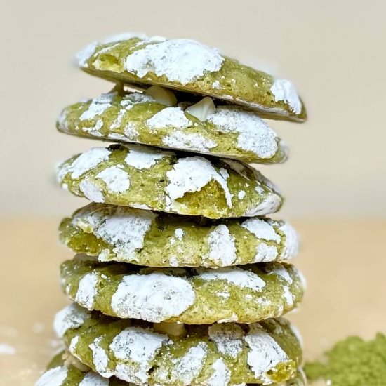 Matcha Crinkle Cookies