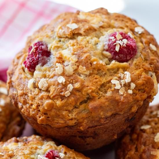 Raspberry Banana Muffins