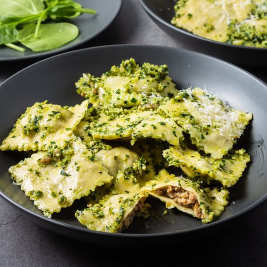 Pesto Sausage Ravioli Recipe