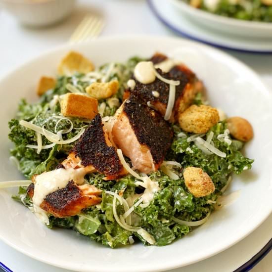 Blackened Salmon Caesar Salad