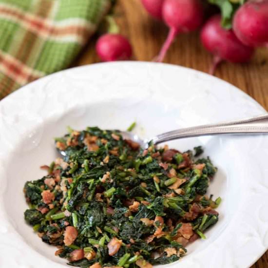 Smoky Radish Greens