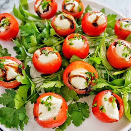 Cold Stuffed Tomatoes (no bake!)