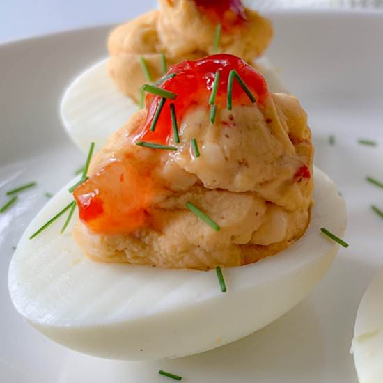 Deviled Eggs With Pimento Cheese