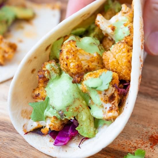Roasted Vegan Cauliflower Tacos