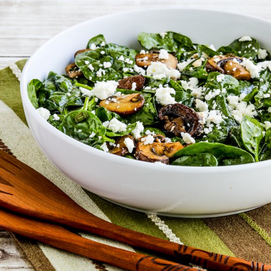 Balsamic Spinach Salad Mushrooms