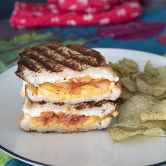 Kimchi grilled cheese sandwich